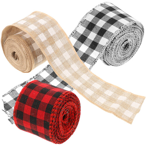 Verpackungsband Polyester Schwarz Rot Kariert 3 2