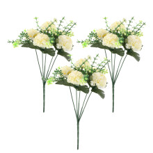3Pcs Flores Falsas Hidrângea Brancas Para Decoração Interna