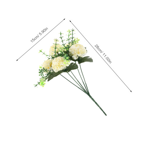 3Pcs Flores Falsas Hidrângea Brancas Para Decoração Interna 1