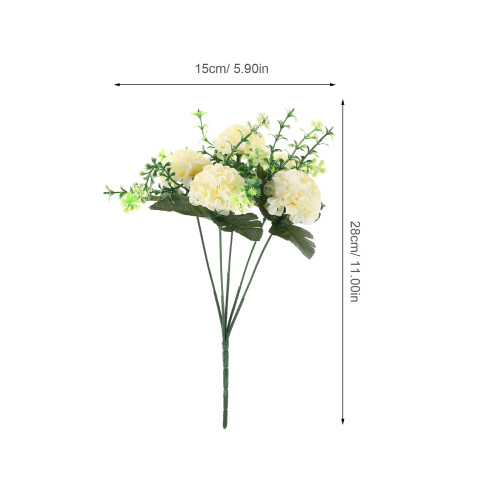 3Pcs Flores Falsas Hidrângea Brancas Para Decoração Interna 2
