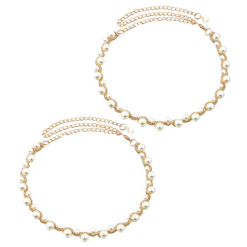 2 Perlen-Weitenkette Für Damen -Schmuck Gürtel
