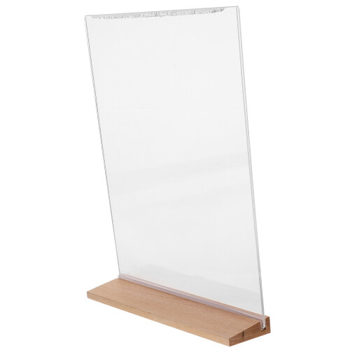 Acryl Schildhalter Desktop Displayständer Mit Holzsockel