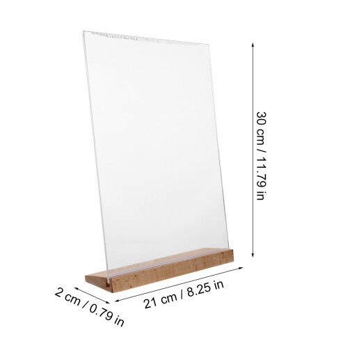 Acryl Schildhalter Desktop Display Stand Mit Holzsockel 2