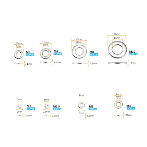 Raindrops 360Teile Scheiben Sortiment Für M2,5 M5 M10 1