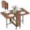 Homcom HOMCOM Mobile Drop Leaf Dining Table on Wheels with Storage Shelf Rustic Brown 9
