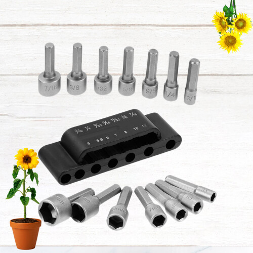 14 Teile Steckschlüssel Set Mit Pneumatik Bits Und Bohrer 2