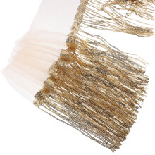 Sequinierte Fransige Spitze Polyester Garn Quasten Miss Flash Beige