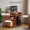 Homcom HOMCOM Computer Table Study Desk with Sliding Keyboard Tray, Cherry Wood 8