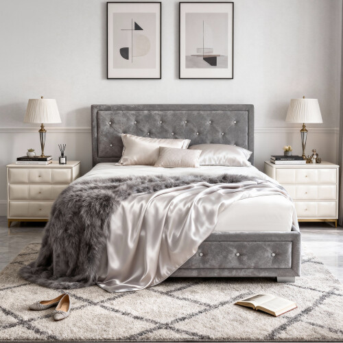 Comfy Living (5ft Kingsize, Silver) Colorado Bed Frame 1