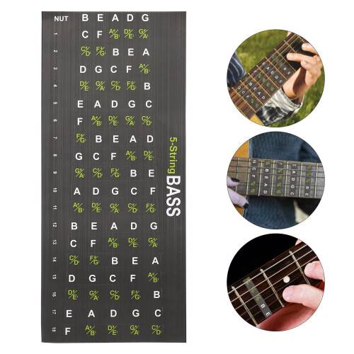 2 Stk. Gitarren Griffbrett Aufkleber Notenplan Decals 2