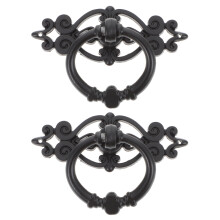 6St Ringgriff Schubladenzieher Retro Schrank Schwarz Zinklegierung