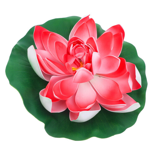 1Pc Simulation Lotus Artificial Flower Red Eva for Pond Decoration 2