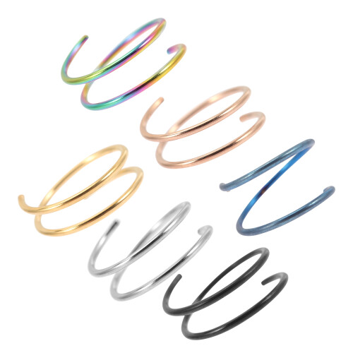 6 Nasenringe Spiral Piercing Schmuck Schraube 1