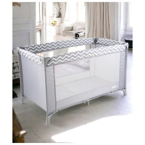 Babyco Travel Cot Grey Wave -Padded Liner