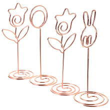 4Pièces Porte-Photos Porte-Cartes Rose Gold En Aluminium Pour Table