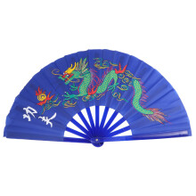 1 Stuk Plastic Chinese Fan Kungfu Fan Wapen Taichi Optredens Blauw