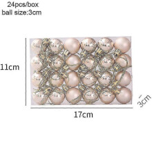 (24pcs 3cm-champagne) Christmas Pendants Boxed Painted Icicle Cone Candy Ball Xmas Tree Ornaments Noel Christmas Home Decor New Year 2023 Navidad