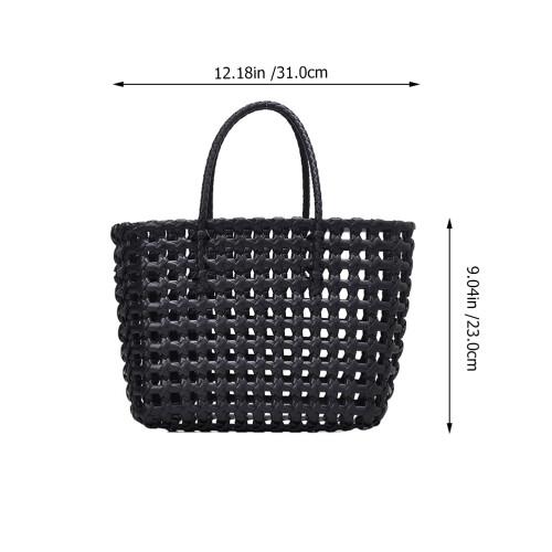 Large- Capacity Handtasche Tragetasche Stroh Gestrickt 2