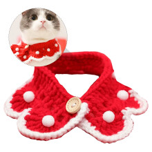 Pet-Bibs Gestrickte Rote Speichel-Schürze Für Tierbesitzer 1