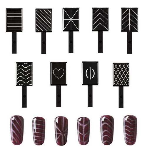 9 Magnetplatte Stab 3D Cat Eye UV Gel Nagellack Set