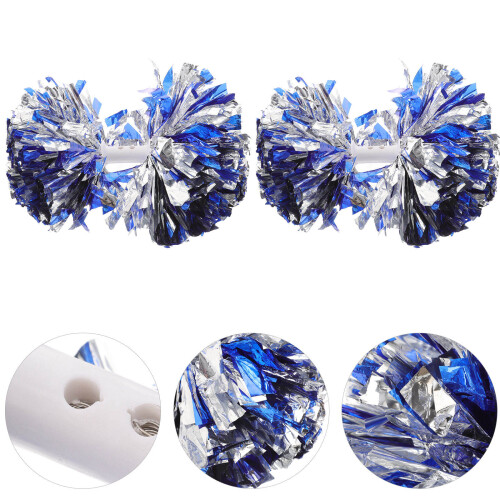 2Pcs Blue PVC Cheer Pom Poms Durable Reusable Performance Props 2