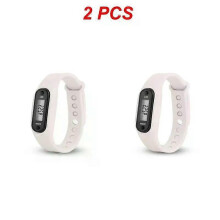(white, 2pcs) 1/2PCS Sport Smart Wrist Watch Bracelet LCD Display Fitness Gauge Step Tracker Digital Pedometer Run Walking Calorie Counter