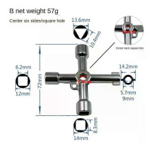 (Square Hole) Aleekit 4 Way Universal Cross Triangle Wrench KEY Multifunction Cross Wrench High Quality Multifunction Repair Tools Hand Tools