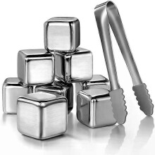 (A1) Stainless Steel Ice Cubes, Reusable Chilling Stones for Whiskey Wine, Keep Your Drink Cold Longer, SGS Test Pass