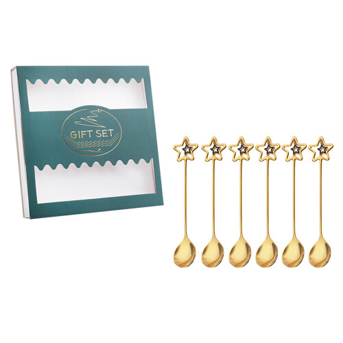 6 Stern Anhänger Löffel Gold 2