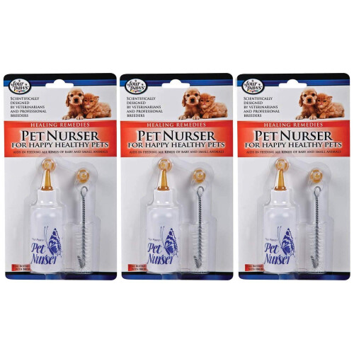 (3-pack) Four Paws 2oz voedingsflesset met borstels