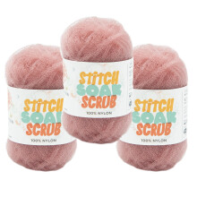 (3er-Pack) Lion Brand Yarn Stitch Soak Scrub Nylongarn zum Basteln, Rose