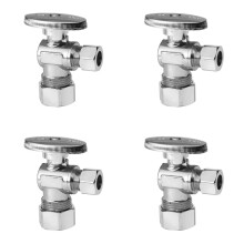 (Paquet de 4) Vanne d'arrt d'angle EFIELD 1/2"" nominal (5/8"" OD) Compression x 3/8"" OD 1/4 de tour (VALVE116-4PCS)