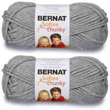 (Packung mit 2) Bernat Softee Chunky Garn-Grau Heather