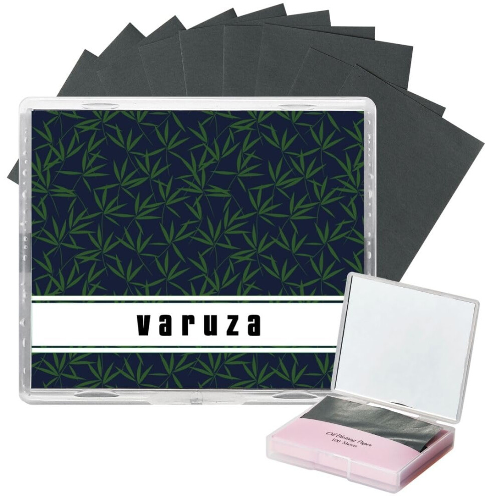 Varuza [100 Counts + Mirror Case] Natural Bamboo Charcoal Oil Blotting Sheets For Face Korean With Mirror Case