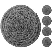 5Stk Baumwoll-Küchen-Hot Pads Wärmeisolierende Dunkelgrau