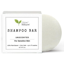 /liv/ Natuur Geurvrije Shampoo Bar | Schone niet-giftige shampoos | Hypoallergeen | Zacht en veilig voor de gevoelige huid Psoriasis | Ongeparfumeerd
