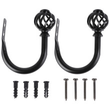 1Set Praktische Gordijnhaak Zwart Rvs Gordijnhouder Accessoires