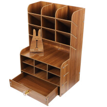 Multi Fächer Stifteorganizer Für Schreibtisch Hellbraun Holz 1 Satz