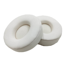 1 Pair PU Protein Leather Ear Pads for Beats Solo Pro White