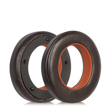 Lammfell-Ohrpolster für Focal Utopia Kopfhörer mit Clips Brown + Orange