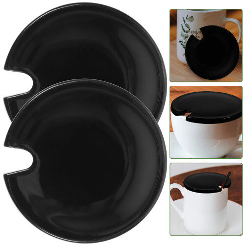 Ceramic Coffee Mug Lids Orange Cups Replaceable Cute Cup 2 Stk 1