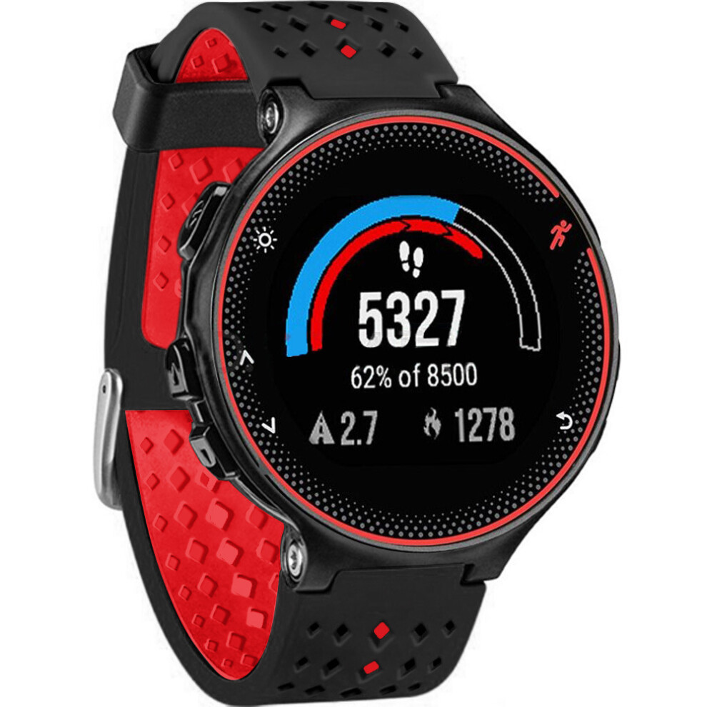Silicone Watch Strap For Garmin Forerunner 220/230/620/630/235 + Black/Red 7314280669592