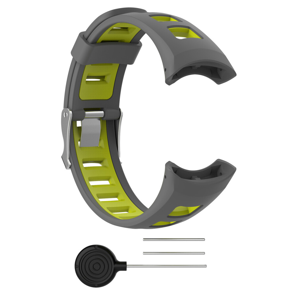 Silicone Watch Strap For Suunto Quest/M1/M2/M4/M5 + 0 Grey/Green 7314280471317