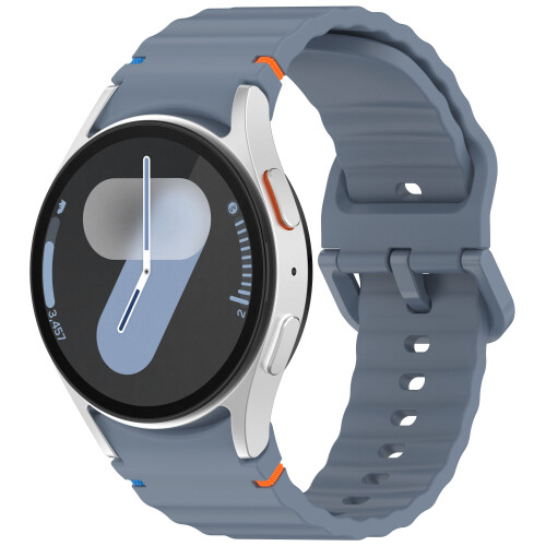 Samsung Watch 7 Wave Pattern Silicone Watch Strap Blue