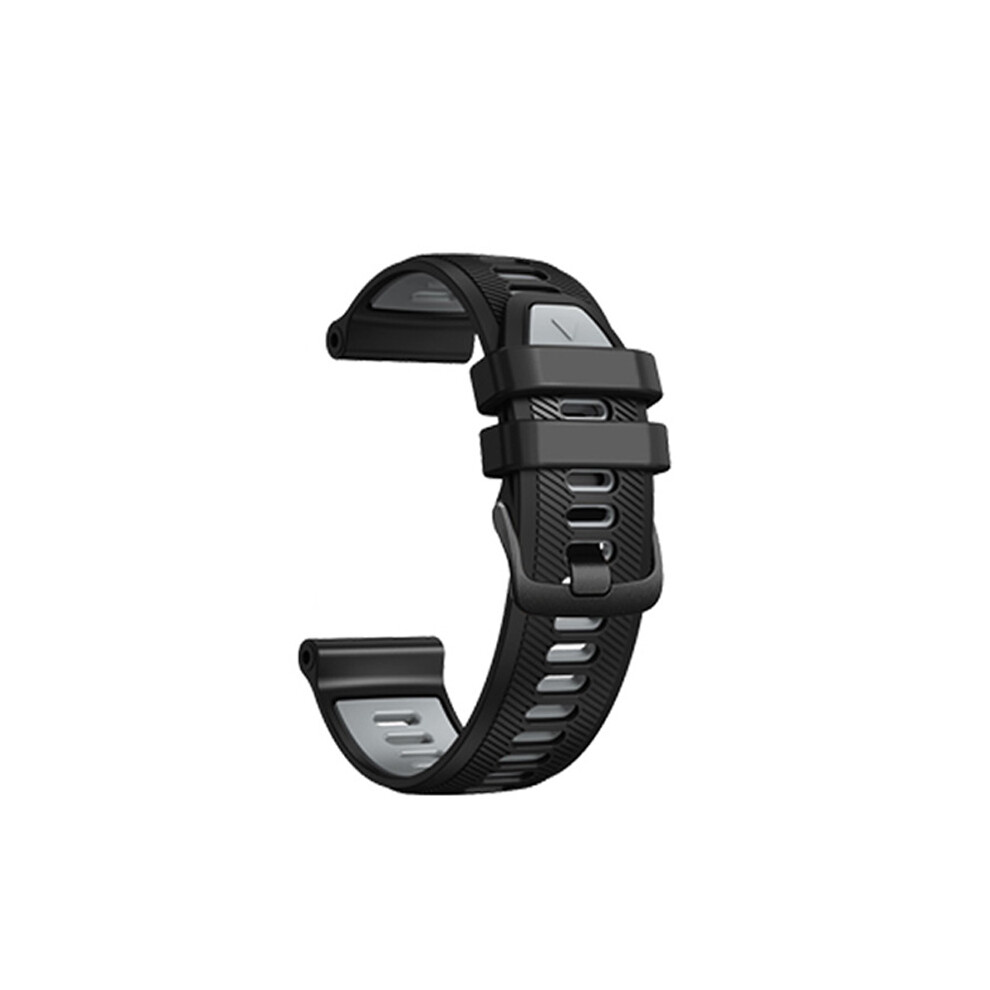 Silicone Watch Strap For Garmin Forerunner 965/955 & Other Models + Black/Grey 7314280586400