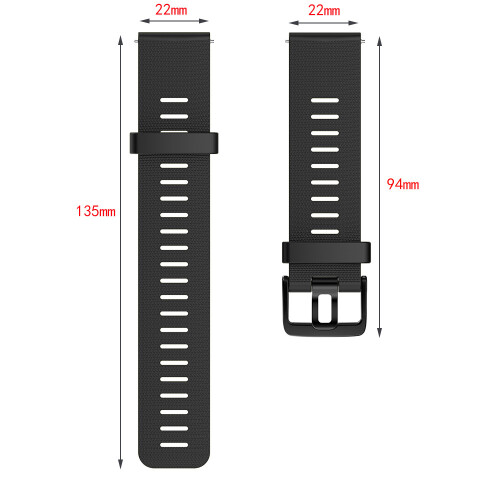 Silikon-Uhrenarmband für Polar Grit X Black 1