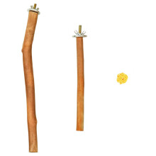 2Sets Pet Wooden Bird Stand Pole Khaki Parrot Toy Climbing Platform