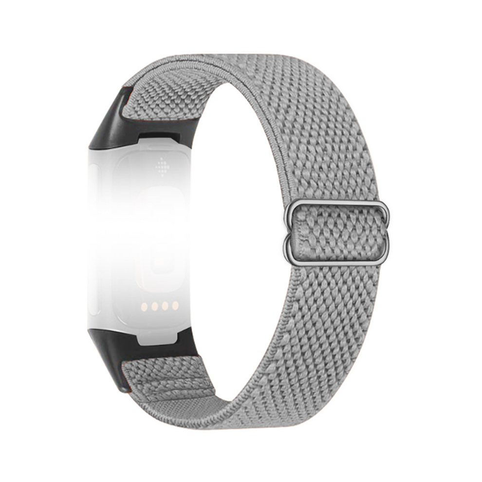 Nylon Braided Watch Strap For Fitbit Charge 5/6 Lightgrey 7314280810369