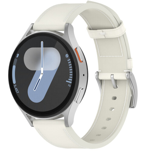 Echtes Lederarmband für Samsung Watch 4 5 6 7 White