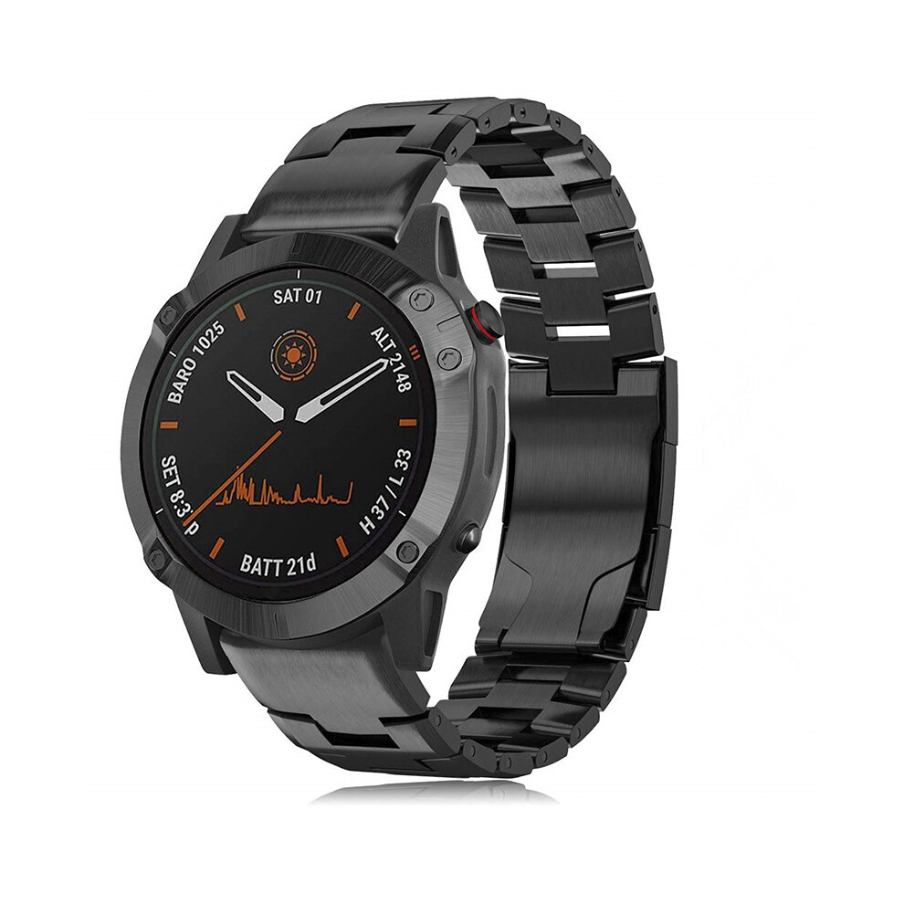 Inf Black Titanium Watch Band For Garmin Fenix 7X/6X/5X - Quick Release, 26Mm,